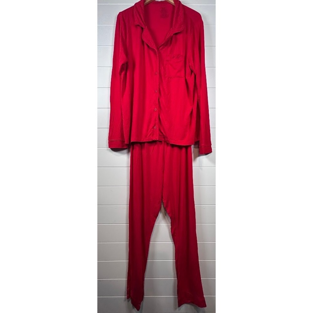 MeUndies Womens Pajama Set XL Red Sleepwear Loungewear Top & Pants Soft